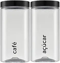 Kit Pote de Açucar e Café Porta Mantimento 2Lts Grande