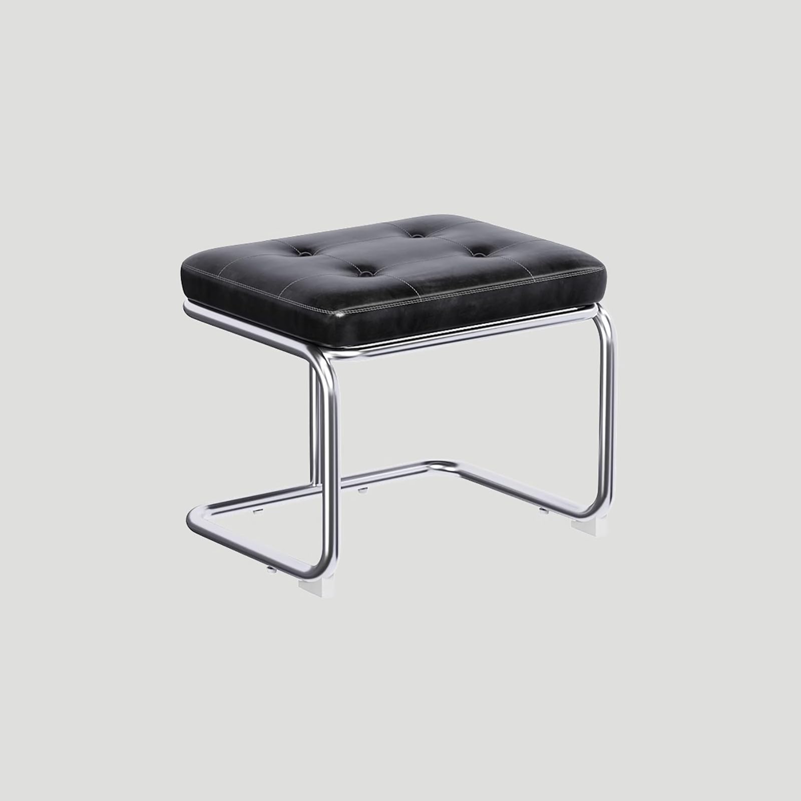 Banc rétro en métal noir et bout de lit en cuir pour rangement de couloir