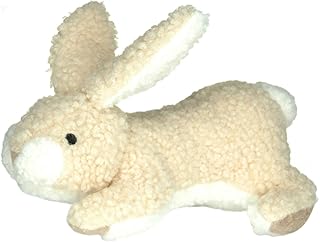 Glory To Dog Large Sherpa Plush Bunny Squeaky Interactive Fetch Dog Toy Stuffed with Fluff and Crinkly Floppy Ears