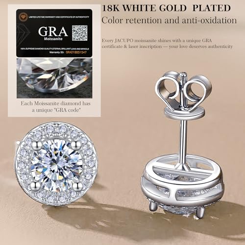 0.5CT Round Moissanite Earrings for Women D Color VVS1 S925 Silver Ideal Gift for Wife Mom on Anniversary Mother's Day Birthday Expressing Maternal Love and Friendship4