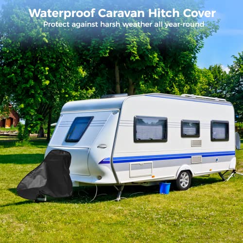 34.25X24.4 Inch Caravan Hitch Cover, Universal Waterproof Breathable Tow Hitch Cover For Caravan Tongue Jack Cover, Pvc Trailer Tow Ball Coupling Lock For Camper & Caravan #TOP5
