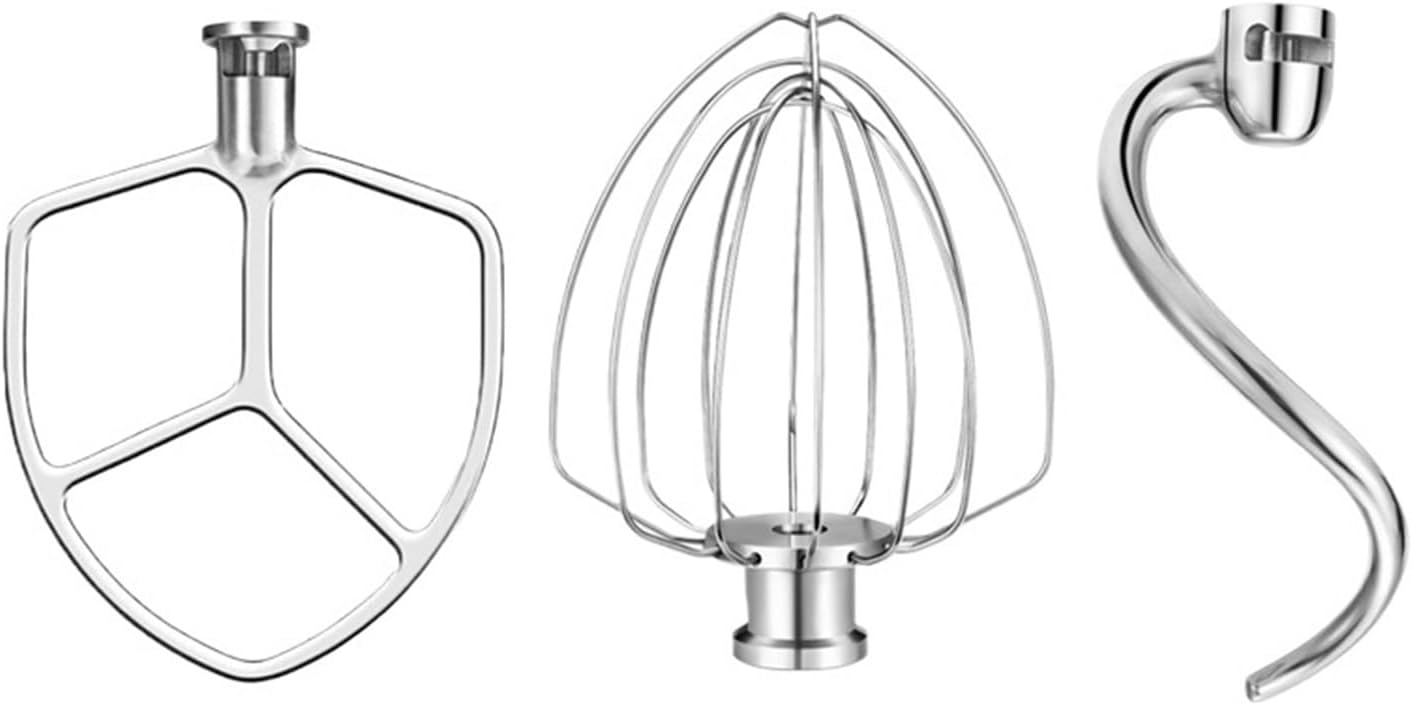 Compatible For 5.5-6 Qt Bowl-Lift Stand Mixer, Includes 6 Wire Whisk, Beater, Dough Hook