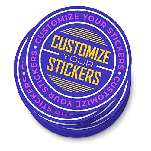 Hot4Tshirts Personalized Stickers — Custom Vinyl Stickers Labels For Business — Logo Stickers For Business Customized — 50 Pack (2"X2" Circle) #TOP3