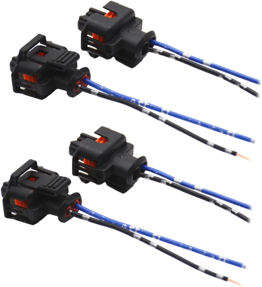 SOLUSTRE 4Pcs Fuel Injector Connector Plug Durable High Heat Resistant Adapter for Easy Plug and Play Installation Cars Ergonomic Design for Reliable Performance
