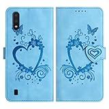 Mo-Beauty Handyhülle für Samsung Galaxy A10/M10 Hülle Leder für Samsung A10/M10 Hülle Klappbar Leder Flip Wallet Stoßfeste Hülle Schutzhülle Klapphülle für Galaxy A10/M10 Hülle Lederhülle (Blau)