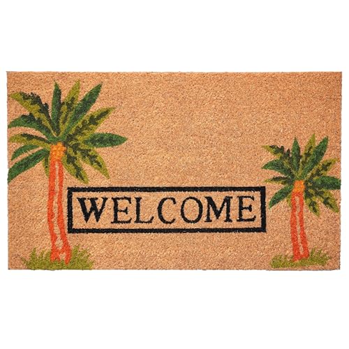 Calloway Mills 120521729 Palm Welcome 17'x29' Coir with Vinyl Backing Doormat
