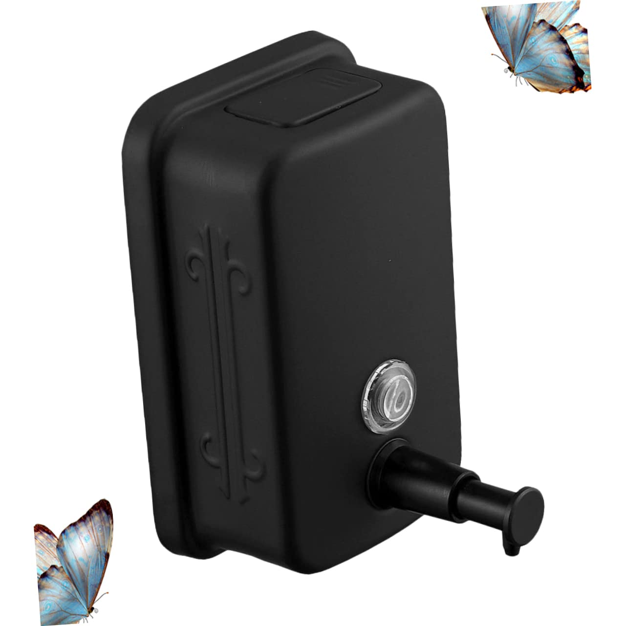 POPETPOP Dispenser Sapone Parete 800ml in Acciaio Inossidabile Nero per Shampoo e Crema per Uso Domestico e Pubblico