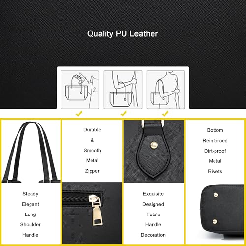 Image of CHICAROUSAL Tote Handbags Purses for Women PU Leather Womens Shoulder Bag | Large Tote Bag for Women, Shoulder Purse, Vegan Leather Purses for Women, Women's Handbags