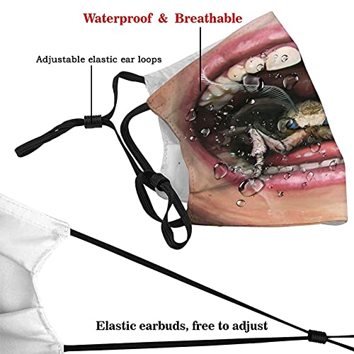 Fabe Terrible Halloween Face Mask Horror Mask Anti-Dust Windproof Reusable Face Cover Balaclavas With 2Pc Fiters #TOP3