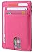 Slim Minimalist Front Pocket RFID Blocking Leather Wallets for Men & Women (Cross Rose)
