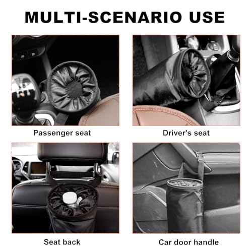Image of Yourkar 2 PCS Car Garbage Bag, Large Capacity High Quality Trash Bag for Seat Back of Auto, Universal Car Hanging Detachable and Washable Oxford Cloth Garbage Bag, Car Accessories