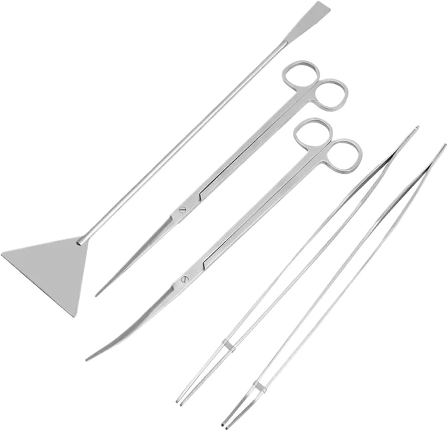Aquascape Tools 4pcs Aquarium Live Plants Fish Tank Tool Set Scissors Tweezers Grit Leveler Aquarium Glass Cleaner Fish Tank Cleaner(Color C)
