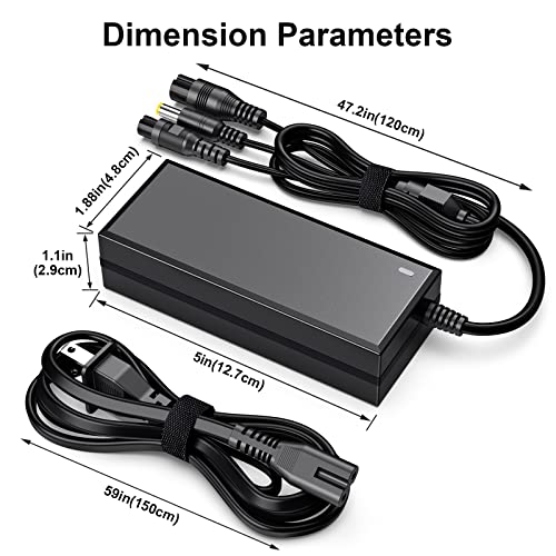 3 In 1 Replacement Charger For 2A 42V/36V 3 Claw (8Mm/12Mm) Female Port (5.5Mm*2.5Mm Universal 2.1Mm) For, Jetson, Razor, Swagtron, Bird, Gotrax, Segway #TOP3