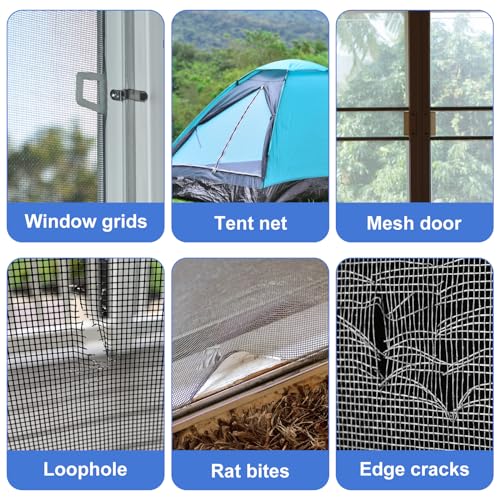 Wexoma Fliegengitter Reparatur Set, 5CMX5M Reparaturband für Moskitonetz, Fliegengitter Reparatur Klebeband, Strong Adhesive Screen Repair Tape, Selbstklebend Glasfaser Reparaturband