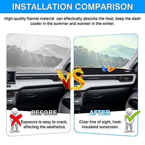 Image of Autorder Dashboard Cover Mat for 2022-2026 Ford Maverick Accessories Dash Cover Suede Dash Mat Sunshade Glare UV Rays Protector