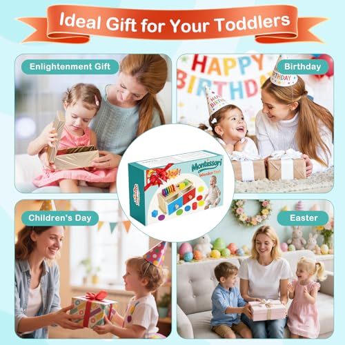 Montessori Spielzeug ab 1 Jahr, Spielzeug ab 1 2 Jahre Mädchen Jungen Baby Spielzeug Geschenk Mädchen Jungen 1 2 Jahre Kinderspielzeug Motorikspielzeug Holzspielzeug ab 1 Jahr Farbe Sortierspiel