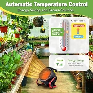 Greenhouse Heater with Thermostat, Auto Power Control with Digital Temperature Display, Fast Heating, Over Temperature Protection, Electric for Winter Plants, Grow Tent, Greenhouse, Flower Room, Patio Greenhouse Heater with Thermostat Auto Power Control with Digital Temperature Display Fast Heating Over Temperature Protection Electric for Winter Plants Grow Tent Greenhouse Flower Room Patio
