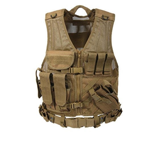 Rothco Cross Draw Molle Tactical Vest, Coyote Brown, Over Size #TOP16