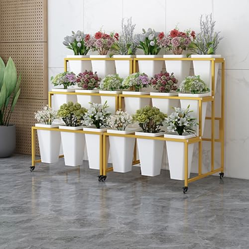 Support de plantes en métal à roulettes amovibles pour charge lourde - 2