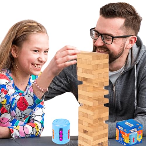 Brinquedo Caiu perdeu edição Kit 2 em 1 Torre de madeira blocos de empilhar infantil + Cilindro Mági