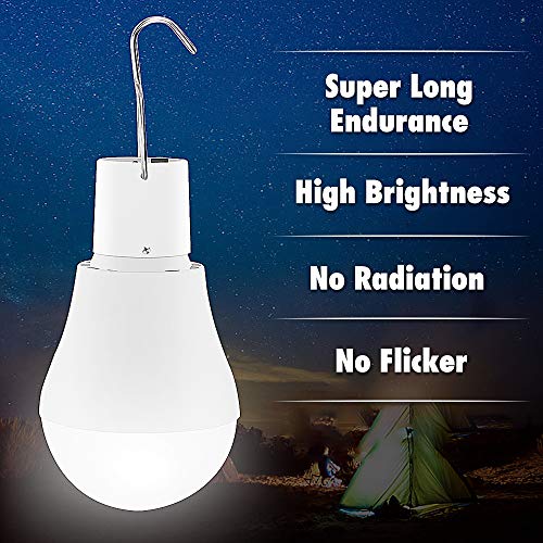 Hosioe Lâmpada solar 130LM portátil movido a energia solar lâmpada LED para caminhadas, pesca, ilumi