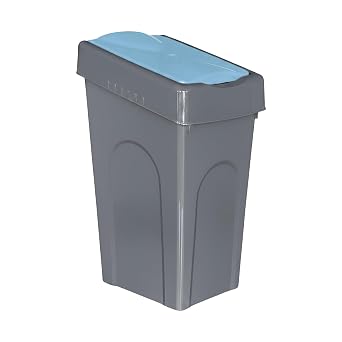 Optimal Products 50L Plastic Recycling Bin Rubbish Dustbin Kitchen Garden Recycle Waste Bin With Lid Blue, 1