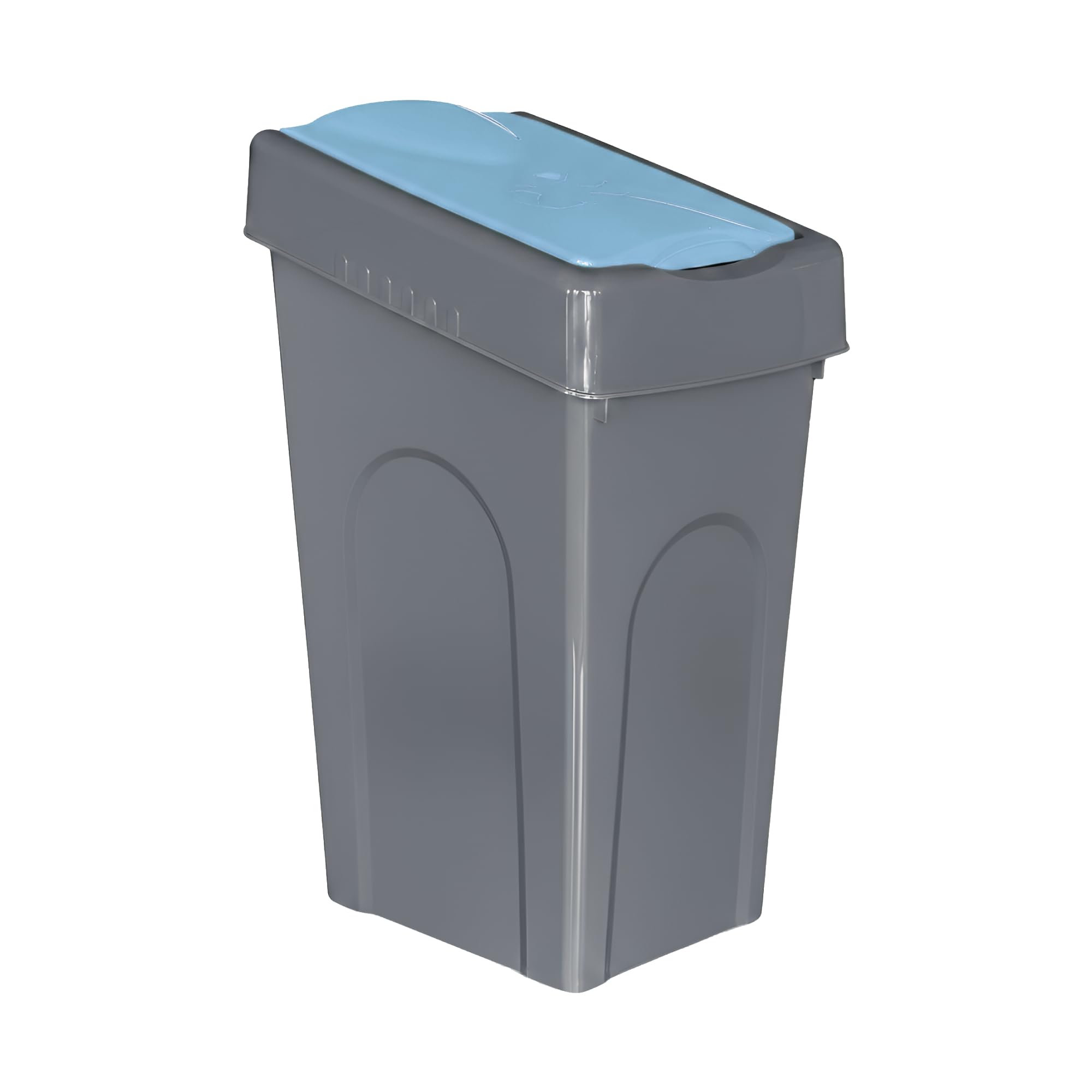 FINE STAR Plastic 50L Litre Kitchen Home Recycle Recycling Bin Office Rubbish Trash Waste Dustbin With Lid (Blue)