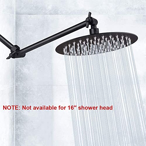 Nearmoon Adjustable Shower Arm Universal Connection, Solid Brass Shower Extension Arm, Adjust Angle To Upgrade Shower Experience, Easy To Install, Anti-Leak (11 Inch, Matte Black) #TOP5