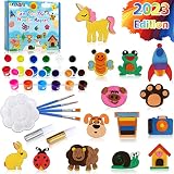 ACELIFE Bemalen Kinder Set, 30 STK. Bastelset Kinder Holzspielzeug für Kinder ab 3 4 5 6 7 8 Jahre, Holz Magnet Kühlschrankmagnet zum Basteln, Mal-Set DIY Spielzeug Geburtstagsfeier Gefälligkeiten