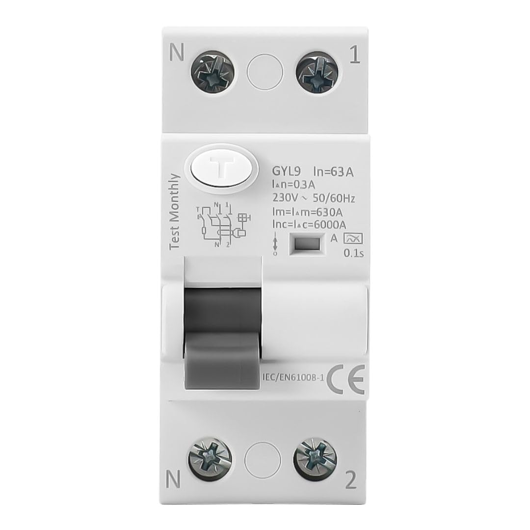 Interrupteur différentiel super immunisé SI 63 A 300 mA, 2P, classe A et 6 kA.