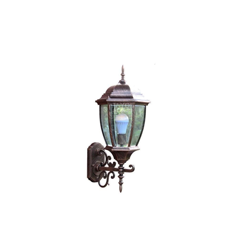 HXYSXHJUO Waterproof Wall Lamp Oil Rubbed Bronze Finish Porch Vintage Sconce Embedded Metal Lights E27 Industrial Transparent Glass Shade Decor Lantern Lighting Farmhouse Sconces
