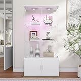 Illuminazione a LED integrata per un'atmosfera unica: questa moderna vetrina è dotata di illuminazione LED integrata che mette in risalto i tuoi oggetti da collezione. L'illuminazione morbida crea un'atmosfera calda ed elegante, ideale per esporre le tue preziose stanze in salotto, camera da letto o sala da pranzo.