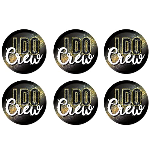 Beistle 6 Piece Prismatic I Do Crew Pinback Bachelorette Buttons For Bridal Shower Party Supplies Bridesmaid's Gifts