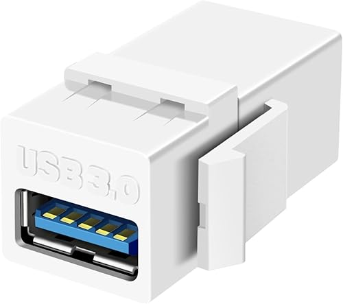 TNP USB 3.0 Keystone Jack Insert - Conector USB Keystone hembra a hembra adaptador compatible con Superspeed USB 3.0 y puerto USB 2.0 para panel de