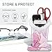 FINTIE Plush Lined Eyeglasses Holder, Glasses Stand Case, Anti-scratch Glasses Storage Organizer for Desk, Nightstand, Office, Glittering Marble