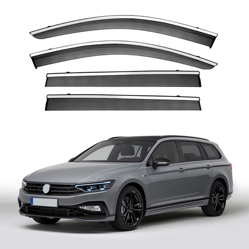 4pcs Car Window Visor Rain Shield Wind Deflectors for VW Passat B8 Wagon 2016 2017 2018-2022, Rain Eyebrow Weather Guard Exterior Accessories