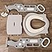 Potty Toilet Training Seat -Adjustable Ladder Baby Bathroom Training Chair Cover For Toilet With Step Stool & Handles-Foldable Kids Potty Trainer Seat For Boys & Girls- Easy Assembly & Discreet Design