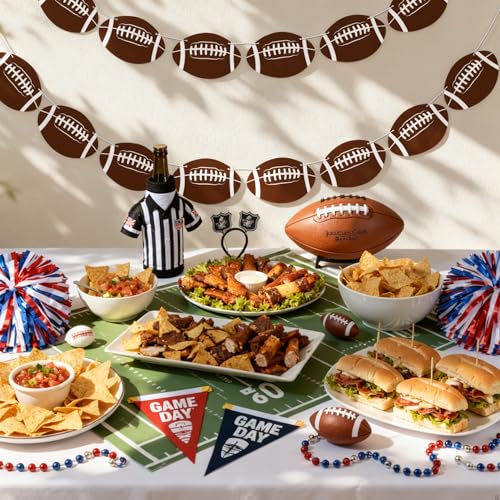 Image of OHOME Football Party Decorations for Super Game Bowl 2027 - Game Day Banner | Football Party Decorations Supplies Favors Indoor Outdoor - Birthday Hanging Backdrop Sports Theme Decor for Wall Home
