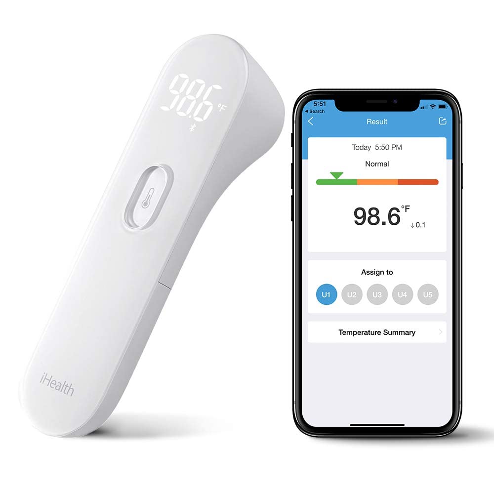iHealth Wireless NoTouch Thermometer for Adults, Digital