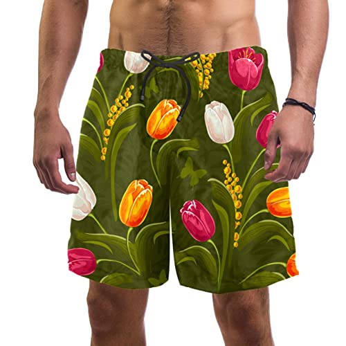 Short de plage à séchage rapide et maillots de bain hommes tulipes