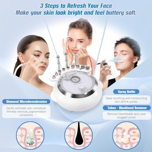 Machine microdermabrasion diamant extracteur points noirs spray visage