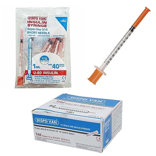 Image of Anmol Dispovan 1Ml Single Use Bd Insulin Syringe With Needle(Multicolor)(100 Pcs)