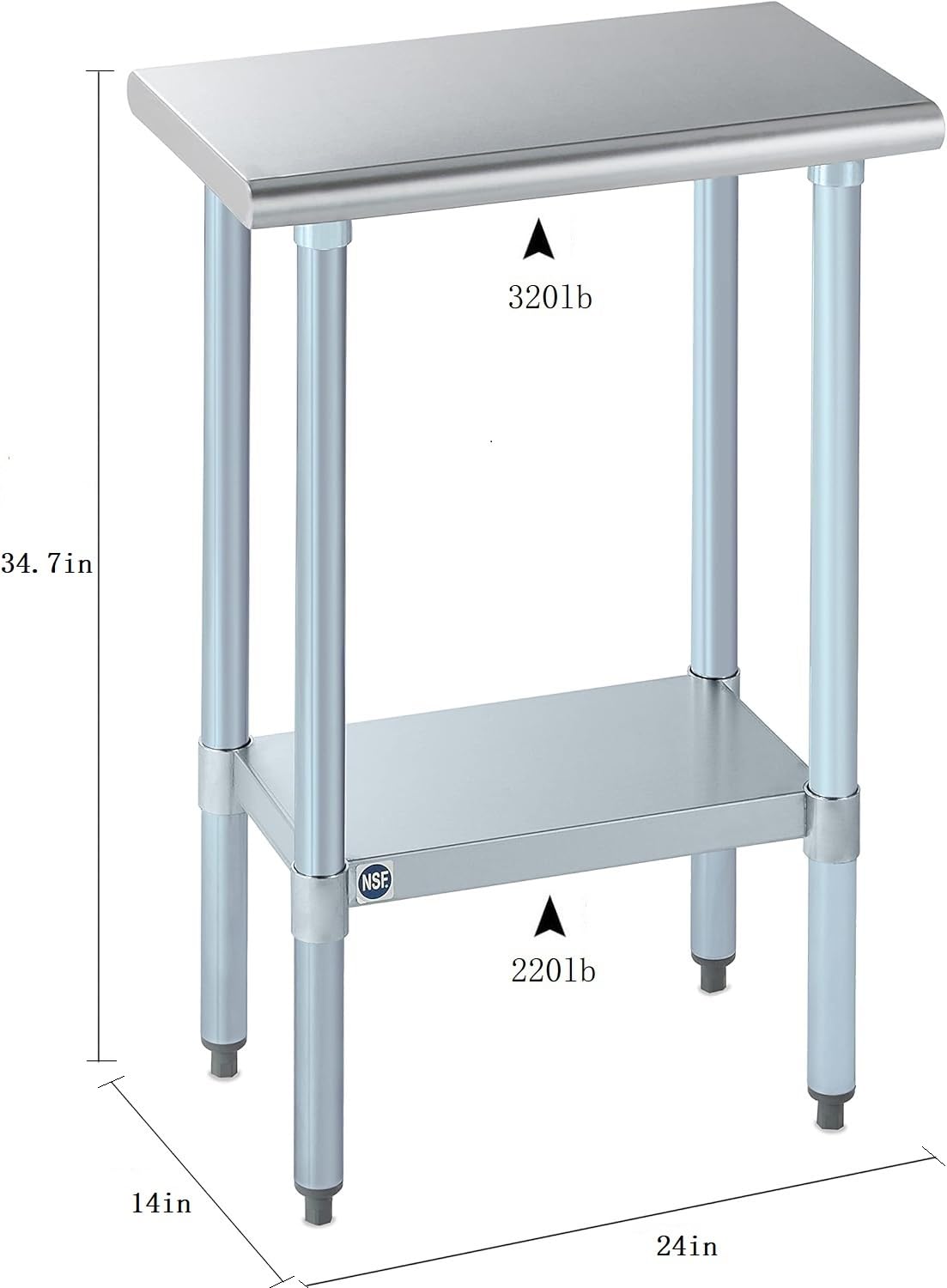 ROCKPOINT Stainless Steel Table For Prep & Work With UK | Ubuy - View #7