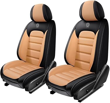 2 Seat Covers for Hyundai Tucson 2005-2026,Premium Leather Car Seat Covers Car Seat Cushions,Waterproof Soft Auto Seat Covers for Cars,Interior Airbag CompatibleStandard-Black&Orange