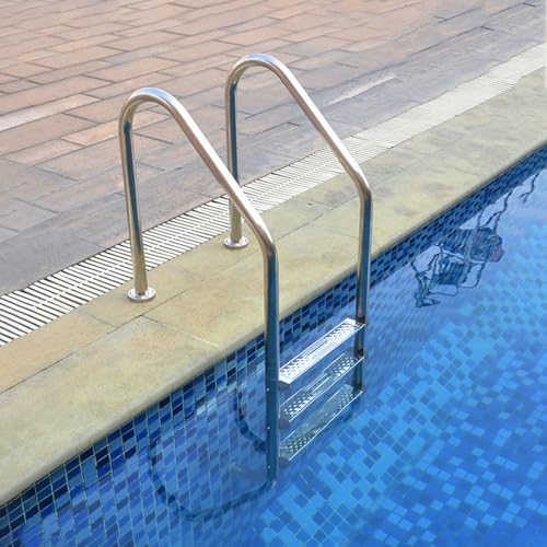 Escalera de piscina de acero inoxidable 4 peldaños miniatura 7