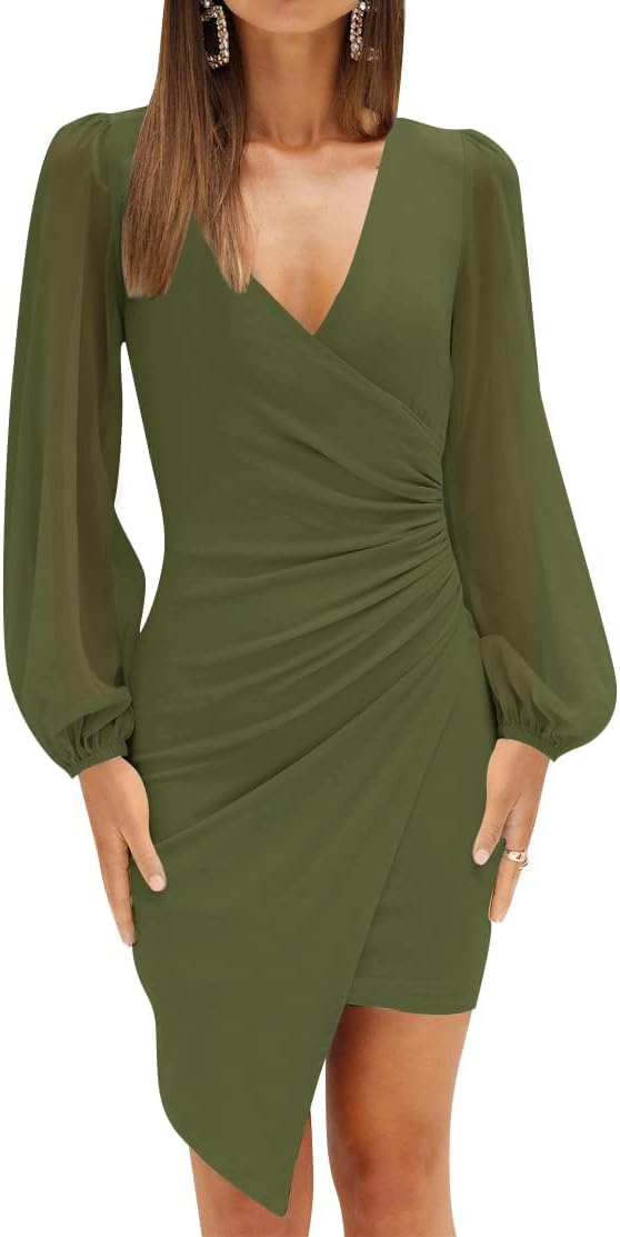 Snapklik.co : Woens Long Sleeve Wrap Sei Foral Velvet Ini Dress - Foto 7
