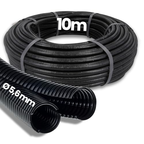 Kalitec - Tubo corrugado doble NW 7,5 I (10 m, 2 piezas, tubo de protección solar, tubo vacío, protección de cable, AD 10,3 mm, diámetro de 5,6 mm)