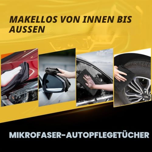 HOMEXCEL Mikrofaser-Reinigungstücher, 12 Stück, Premium-Mikrofaser-Handtuch für Autos, Ultra-saugfähig, fusselfrei, streifenfrei… – Ansicht 4