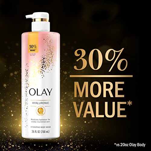 Olay Cleansing & Nourishing Body Wash With Vitamin B3 And Hyaluronic Acid, 26 Fl Oz (Pack Of 4) #TOP2