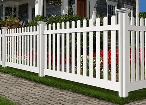 WamBam Fence No Dig Vinyl Picket Fence Sample Kit, 4ft Tall Jiminy Picket Style